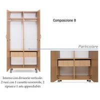 Armadio da degenza in nobilitato/Faggio MP152 - Composizione interno A