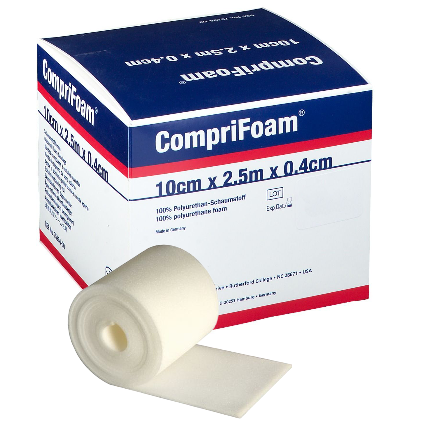 Benda in Schiuma di Poliuretano CompriFoam 10 cm x 2,5 mt x 0,4 cm