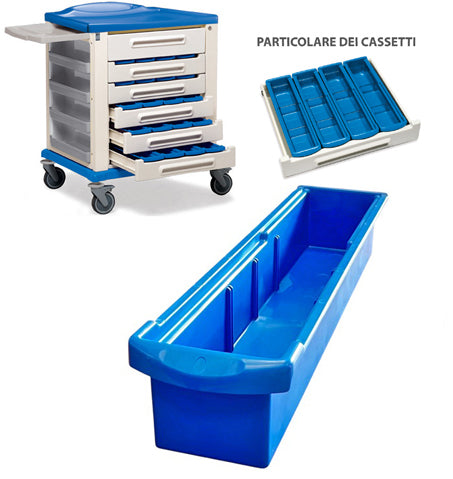 Carrello Terapia KARREL K816282N - Standard con 20 contenitori portafarmaci