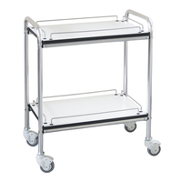 Carrello in bilaminato GIMA 2 a 2 piani con ringhierina - cm 70x50x78H