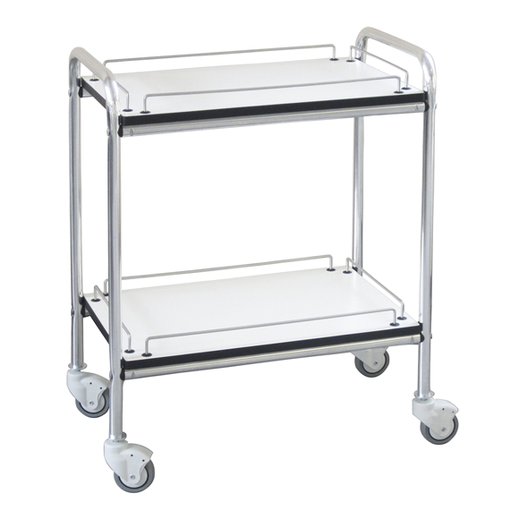 Carrello in bilaminato GIMA 2 a 2 piani con ringhierina - cm 70x50x78H