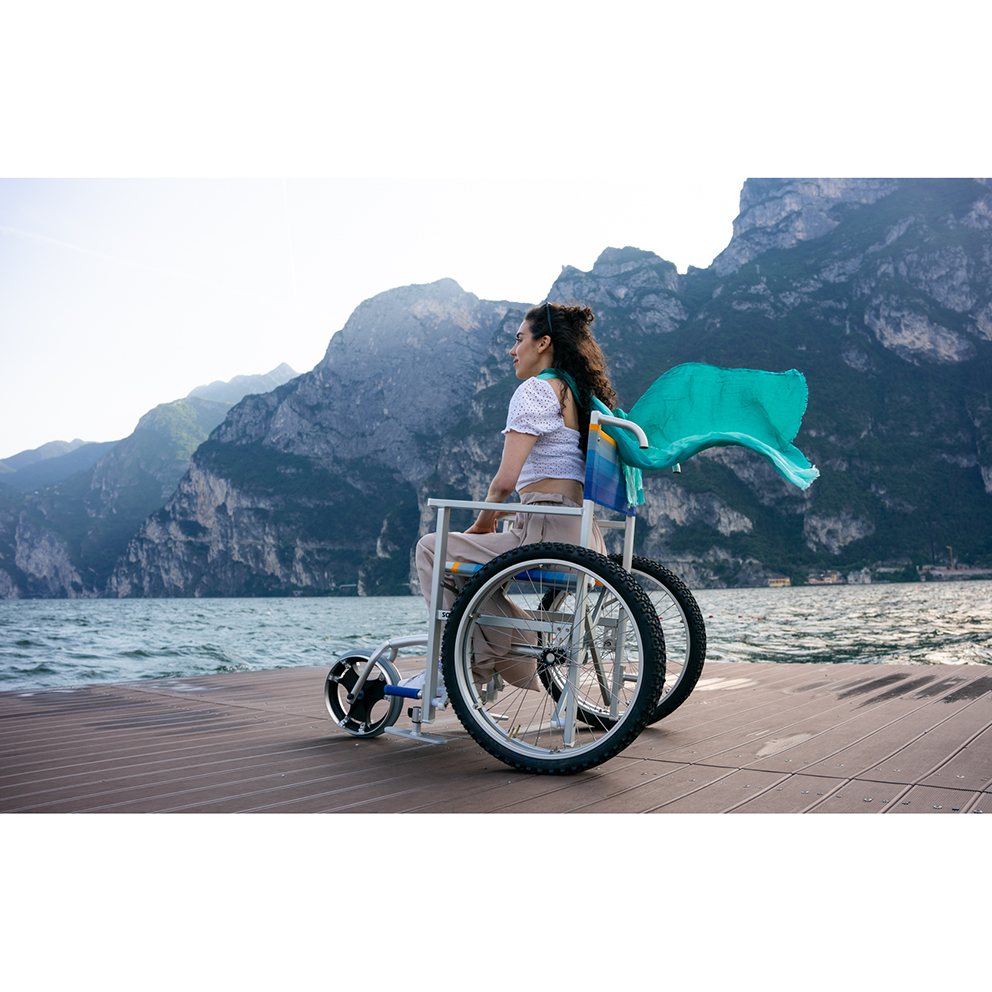 Carrozzina da mare SOLEMARE con ruotino anteriore