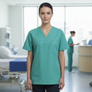 Casacca in cotone 100% PIERO - Verde con scollo a V (Unisex)