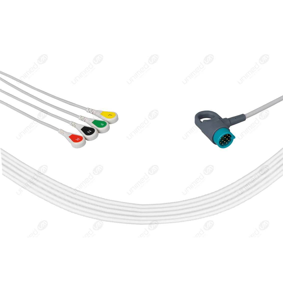 Cavo ECG 4 vie per Physio Control, bottone 24108S-I