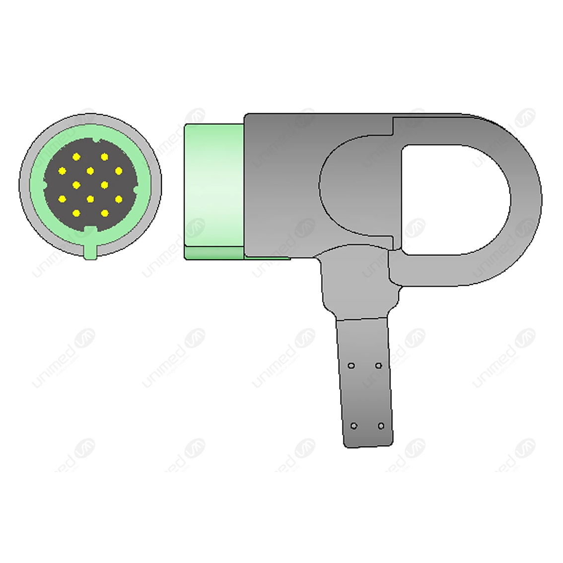 Cavo ECG 4 vie per Physio Control, bottone 24108S-I