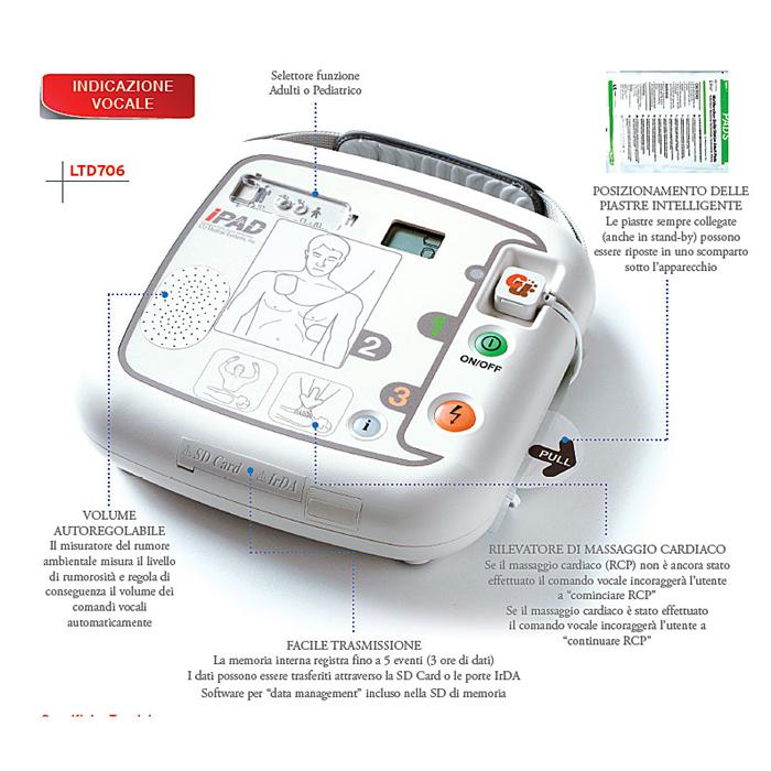 Defibrillatore Semiautomatico CU I-PAD SP1 con Borsa + Omaggi