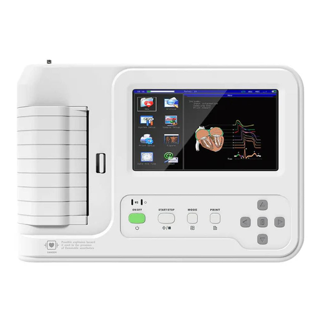 ECG Contec 600G Touch - Elettrocardiografo a 3-6 canali Interpretativo + Borsa