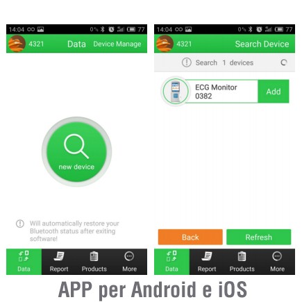 Ecg palmare PM10 con Software e Bluetooth