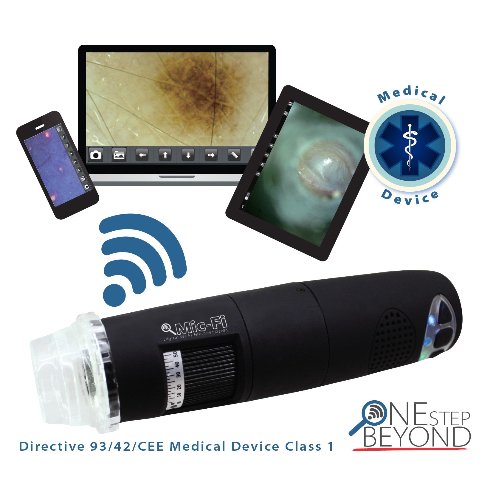 Video Dermatoscopio Mic-Fi - WI-FI con filtro polarizzato