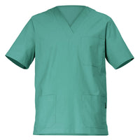 Casacca in cotone 100% PIERO - Verde con scollo a V (Unisex)