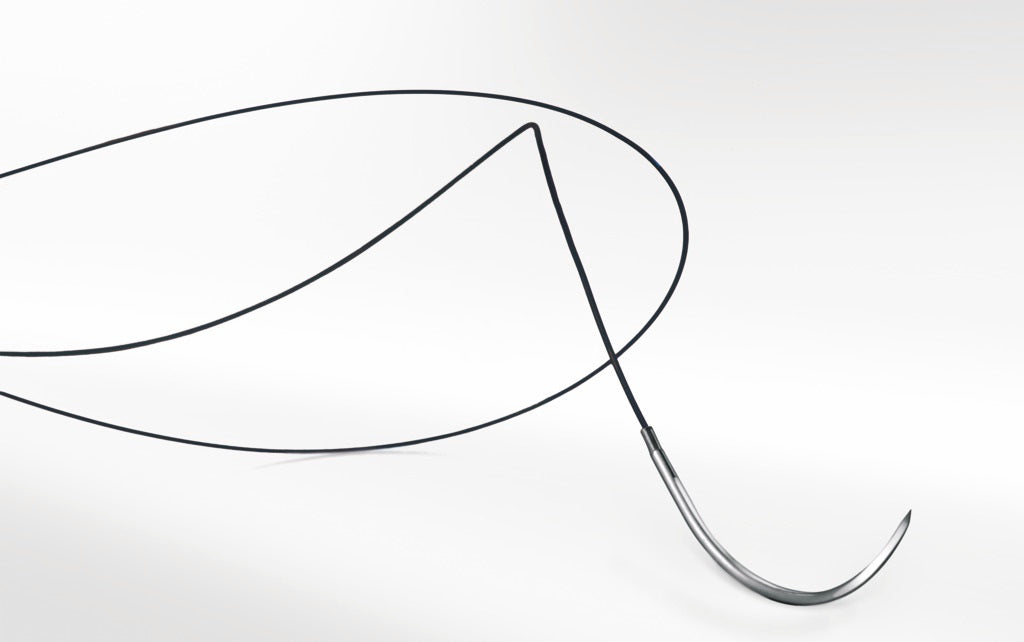Dafilon suture non assorbibili in nylon, ago 3/8 lanceolato 6mm, USP 10/0 - filo nero 30 cm (conf. 12 pz.)