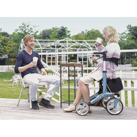 Deambulatore pieghevole Prince - Freni a mano e 2 ruote piroettanti e 2 fisse