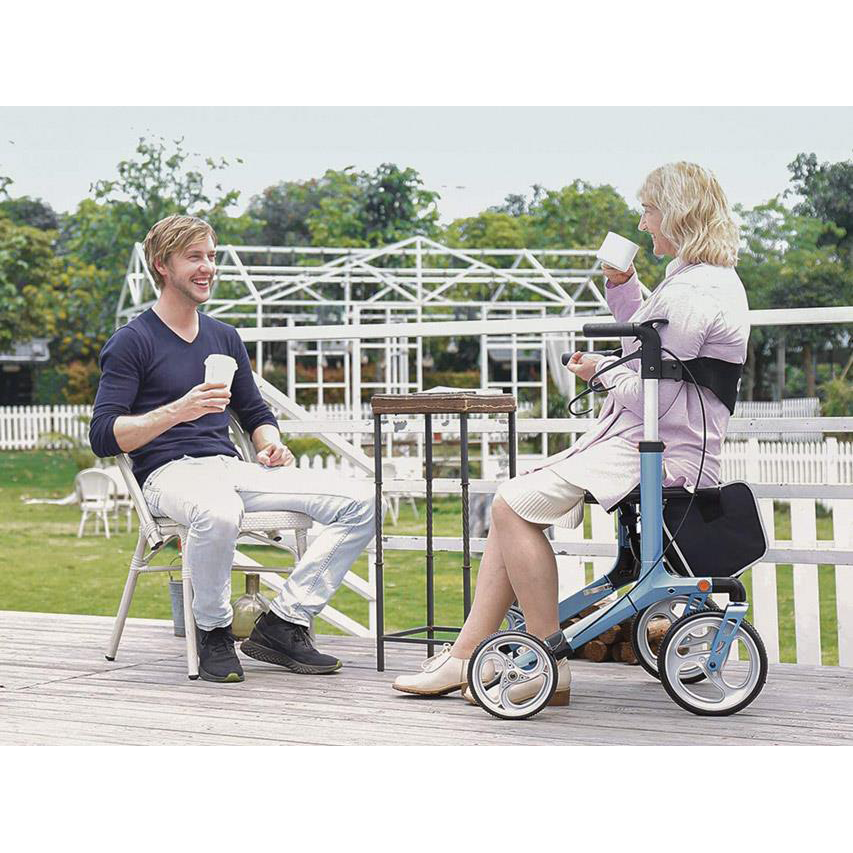 Deambulatore pieghevole Prince - Freni a mano e 2 ruote piroettanti e 2 fisse