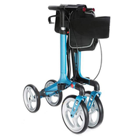 Deambulatore pieghevole Prince - Freni a mano e 2 ruote piroettanti e 2 fisse