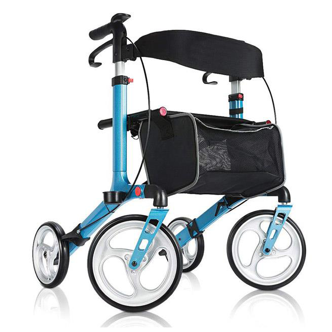 Deambulatore pieghevole Prince - Freni a mano e 2 ruote piroettanti e 2 fisse