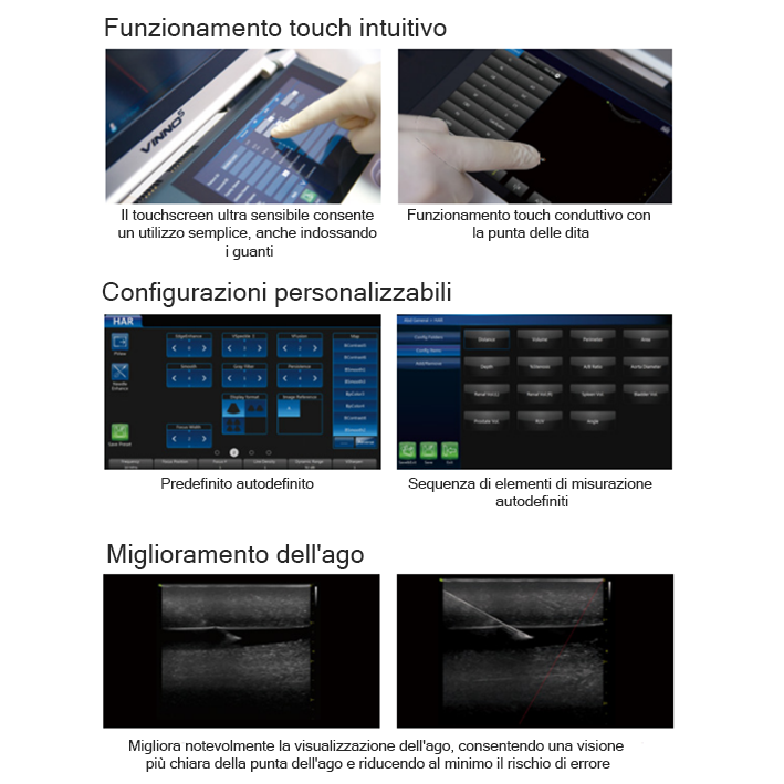 Ecografo Color-Doppler portatile VINNO 5 con Sonda Lineare e Phased-Array