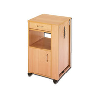 Comodino da degenza in legno - 2 cassetti e 1 vassoio laterale