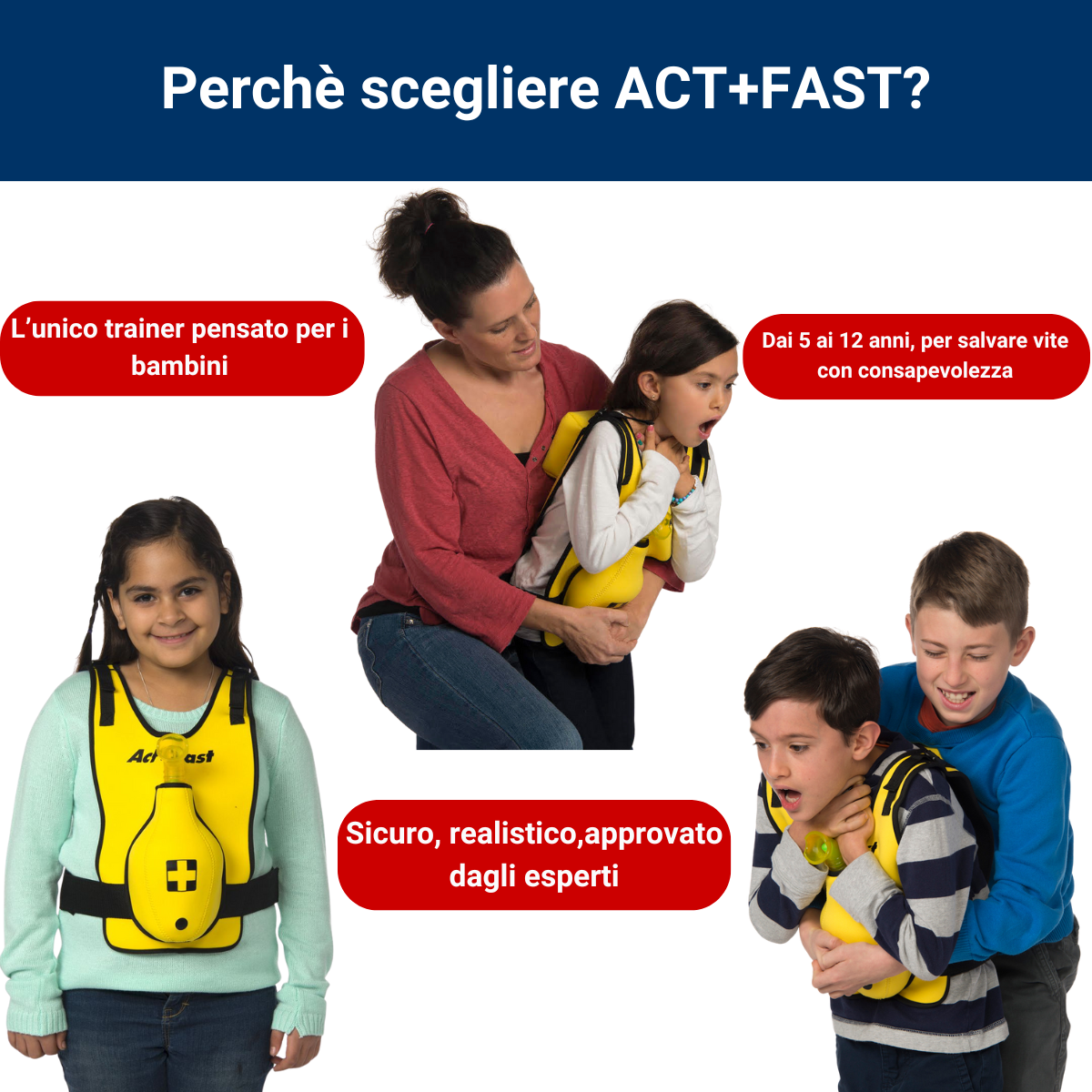 Giubbino Simulatore Act Fast Anti Choking Trainer Manovra di Heimlich - Pediatrico