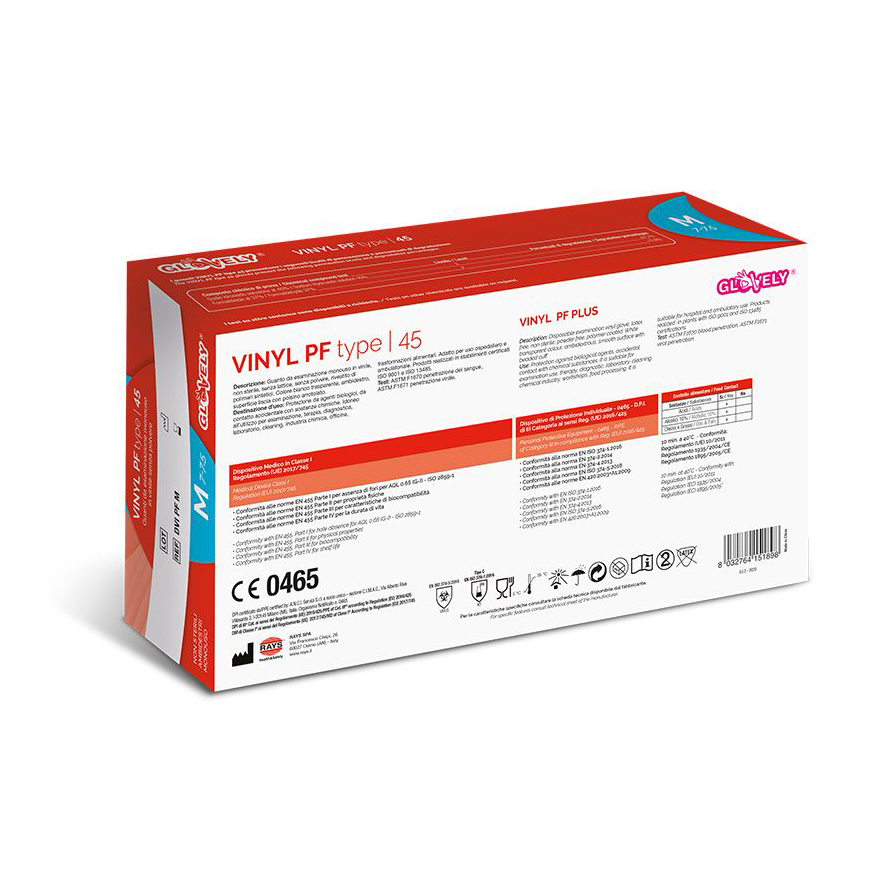 Guanti in vinile senza polvere VINYL PF Type 45 (conf. 100 pz.)