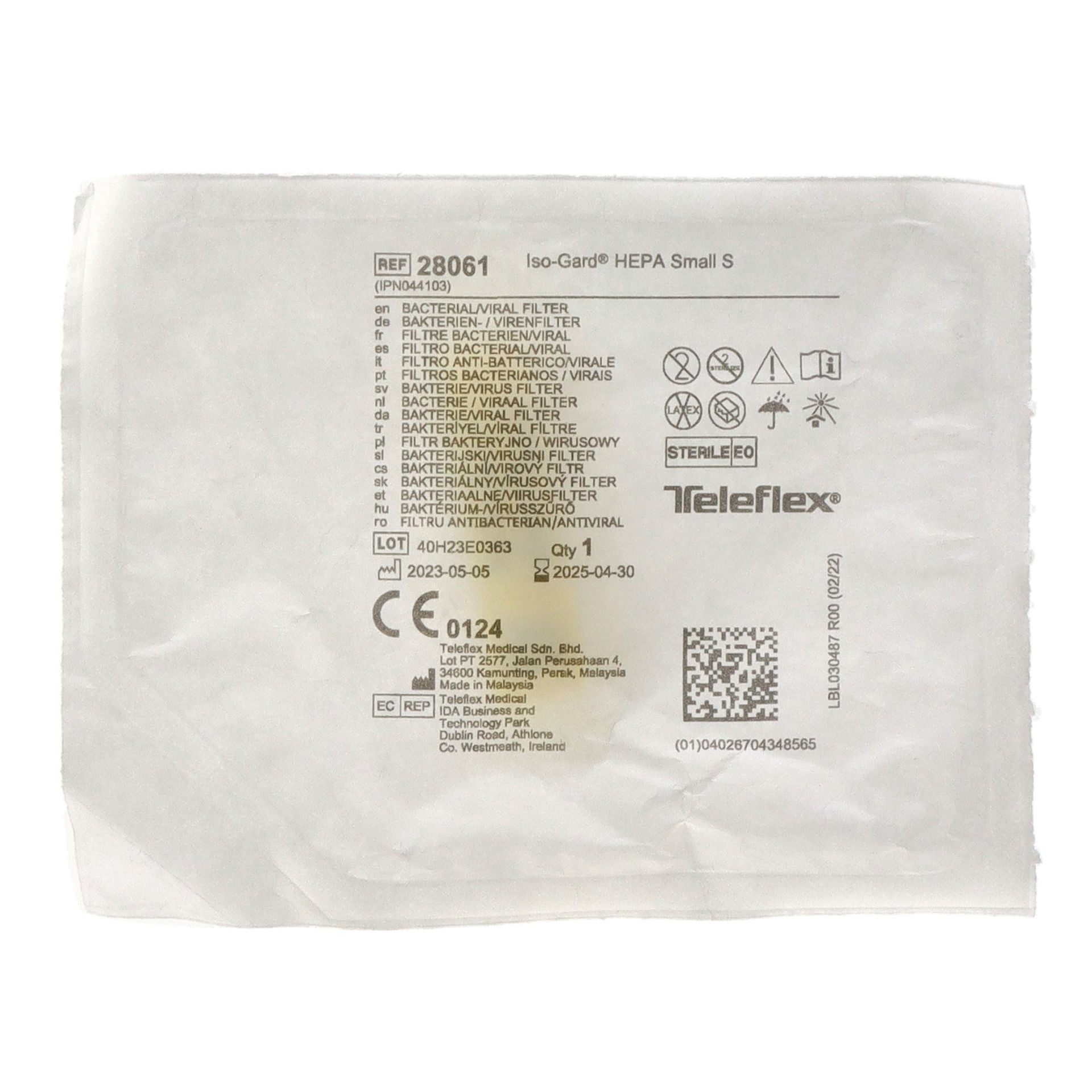 Filtro antibatterico per ventilazione Gibeck® Iso-Gard® HEPA Small con attacco CO2