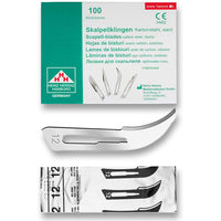 Lame bisturi monouso sterili Heinz Herenz Carbon Steel nř 12 (conf. 100 pz.)