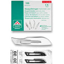 Lame bisturi monouso sterili Heinz Herenz Carbon Steel n.20 (conf. 100 pz.)