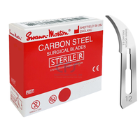 Lame bisturi monouso sterili Swann-Morton n.12 - Carbonio (conf. 100 pz.)