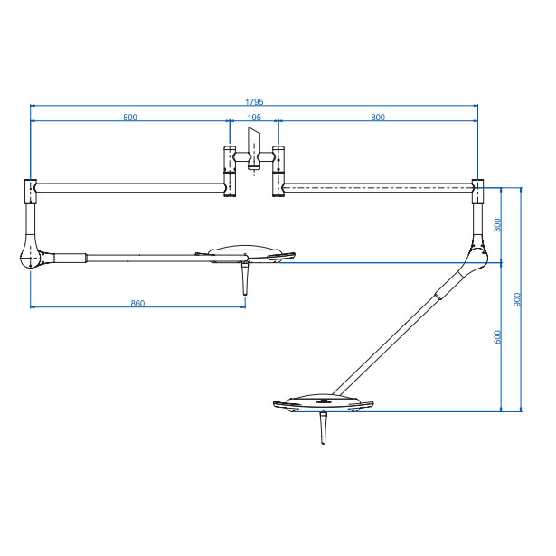 Lampada Scialitica PENTALED 28 da soffitto doppia