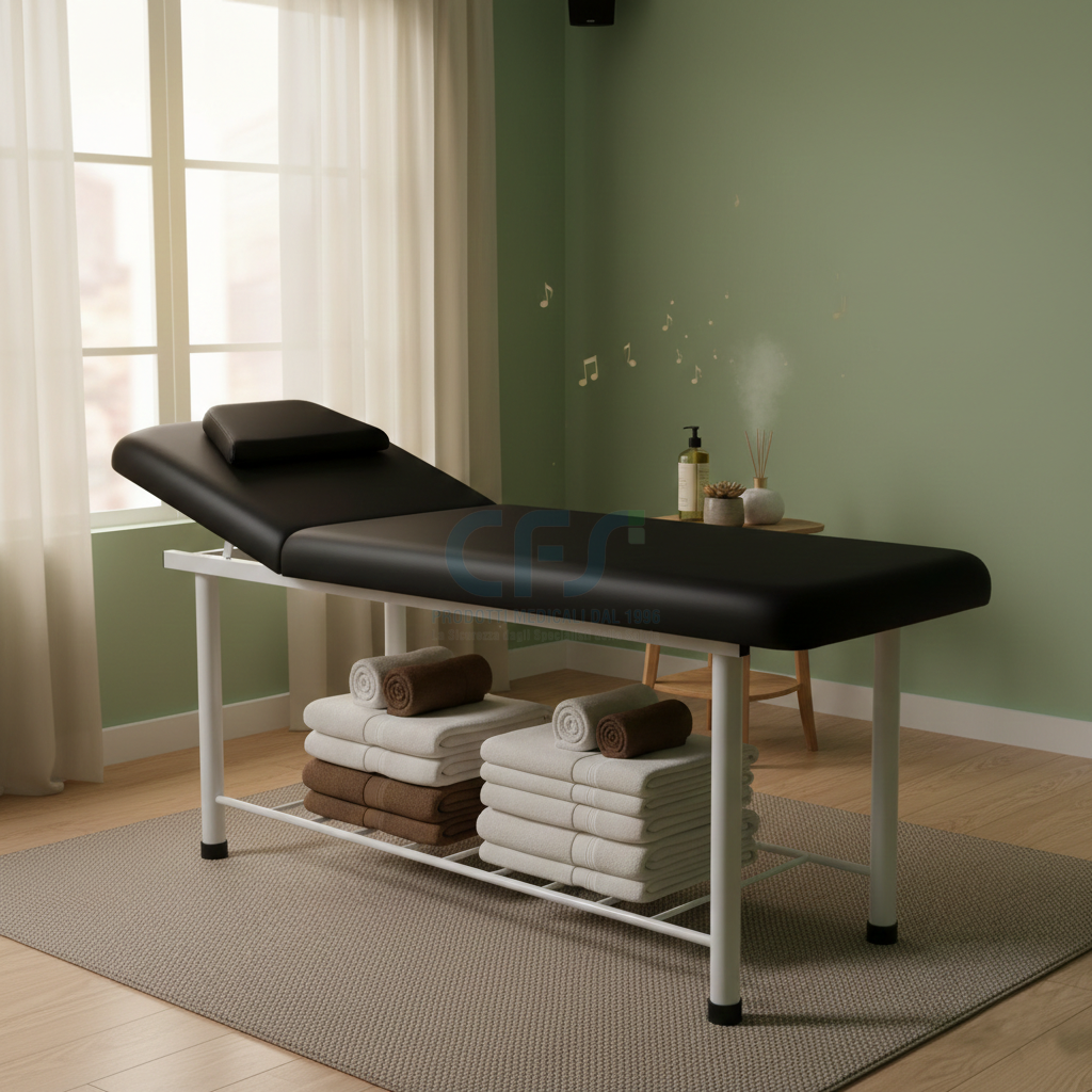 Lettino ad altezza fissa 812 - Larghezza 70 cm - Nero