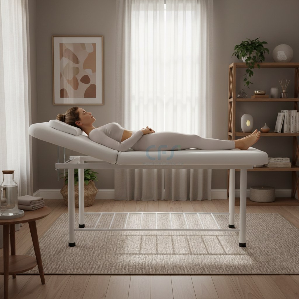 Lettino ad altezza fissa 812 BASIC - Larghezza 70 cm - Bianco