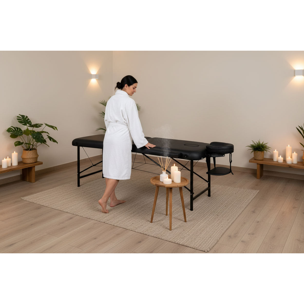 Lettino da massaggio pieghevole in acciaio RICO K515 - Larghezza 60 cm