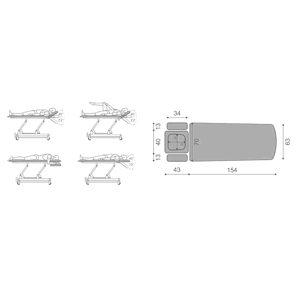 Lettino elettrico ad altezza variabile EVERO V4 ERGO - Larghezza 68 cm