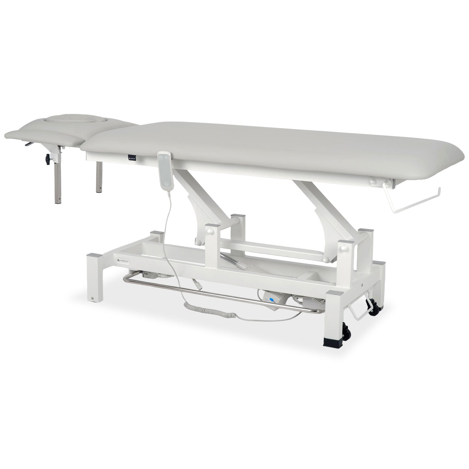 Lettino elettrico ad altezza variabile FORTIS 4 ERGO + Barra di controllo - Grigio Chiaro