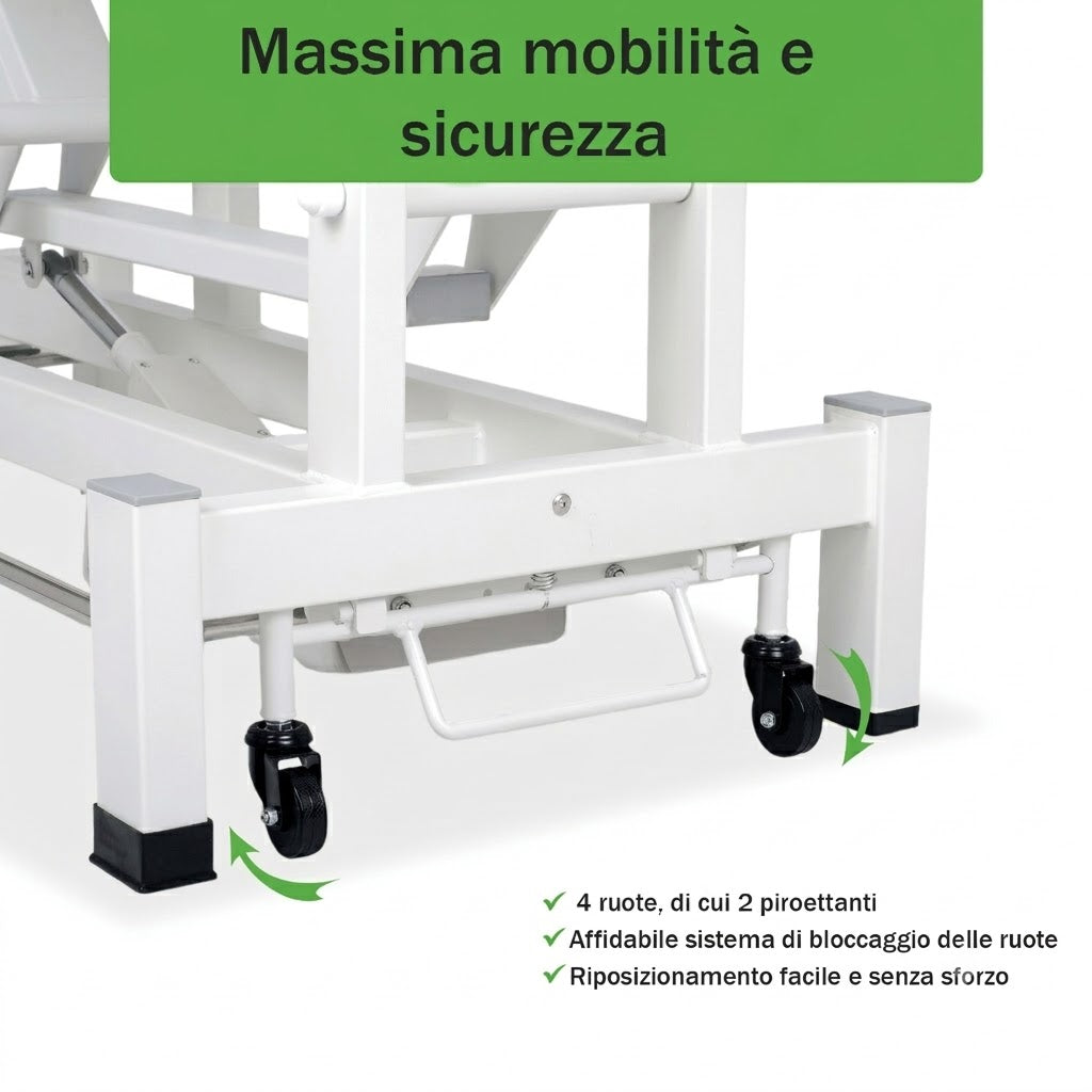 Lettino elettrico ad altezza variabile FORTIS 4 ERGO + Barra di controllo - Grigio Chiaro
