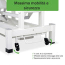 Lettino elettrico ad altezza variabile FORTIS 4 ERGO + Barra di controllo - Grigio Chiaro