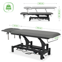 Lettino elettrico ad altezza variabile FORTIS 4 ERGO + Barra di controllo - Grigio Scuro