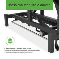 Lettino elettrico ad altezza variabile FORTIS 4 ERGO + Barra di controllo - Grigio Scuro
