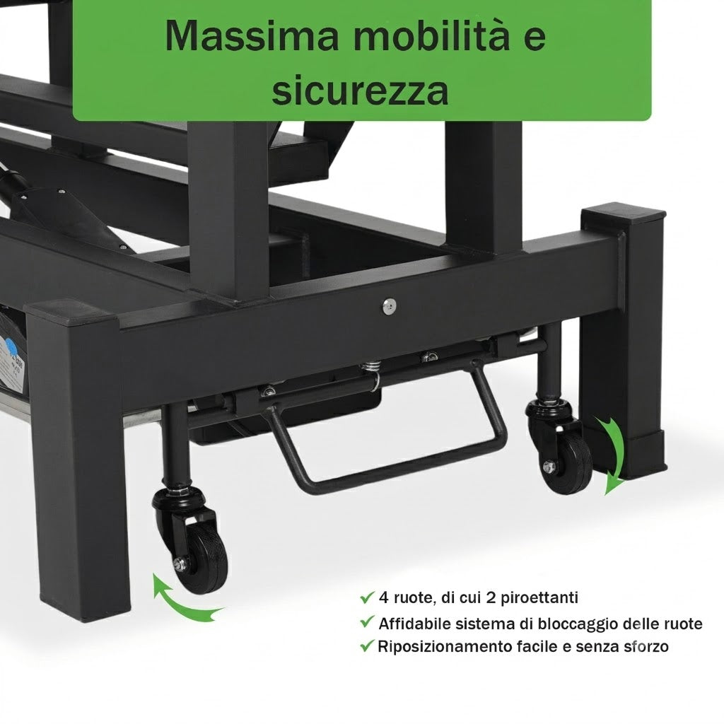 Lettino elettrico ad altezza variabile FORTIS 4 ERGO + Barra di controllo - Grigio Scuro