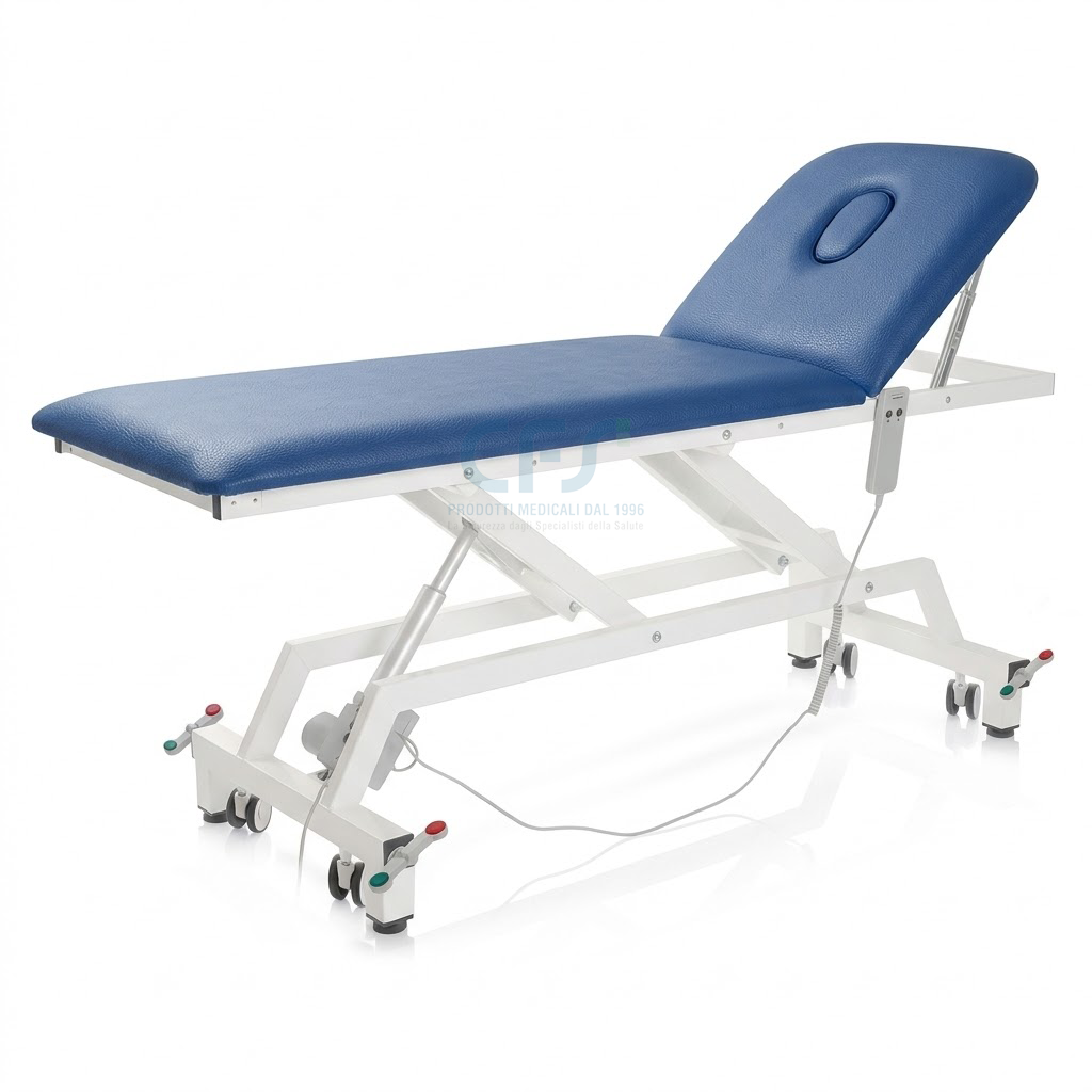 Lettino elettrico ad altezza variabile LYTUS MI371- cm 62 con schienale manuale e ruote