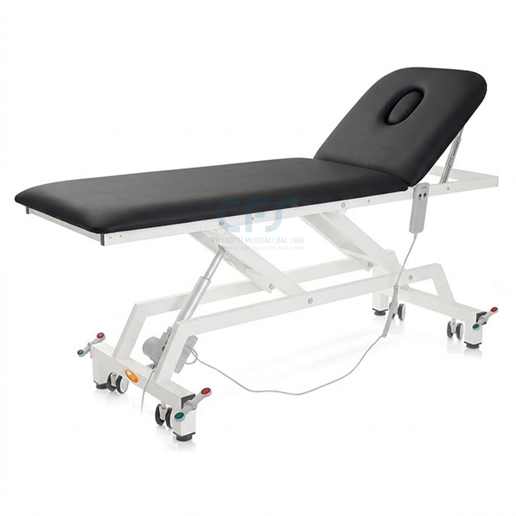 Lettino elettrico ad altezza variabile LYTUS MI371- cm 62 con schienale manuale e ruote