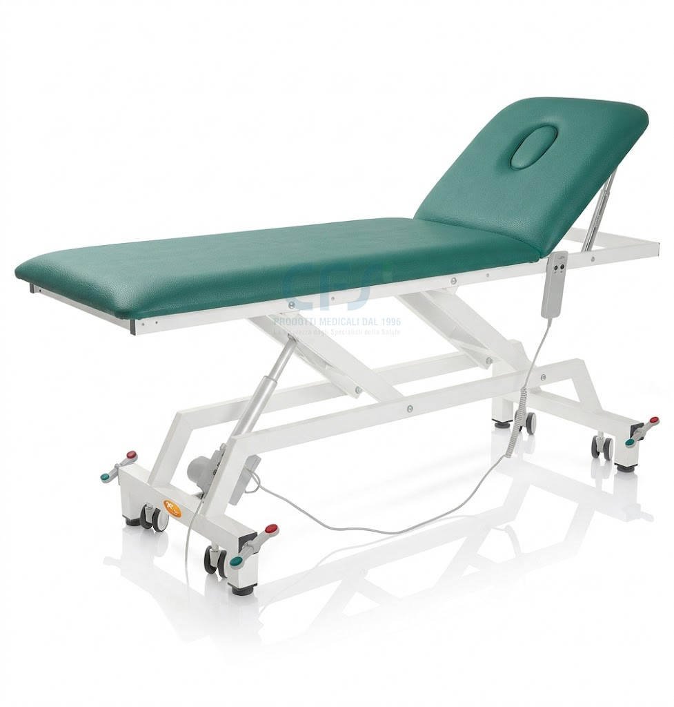 Lettino elettrico ad altezza variabile LYTUS MI371- cm 62 con schienale manuale e ruote