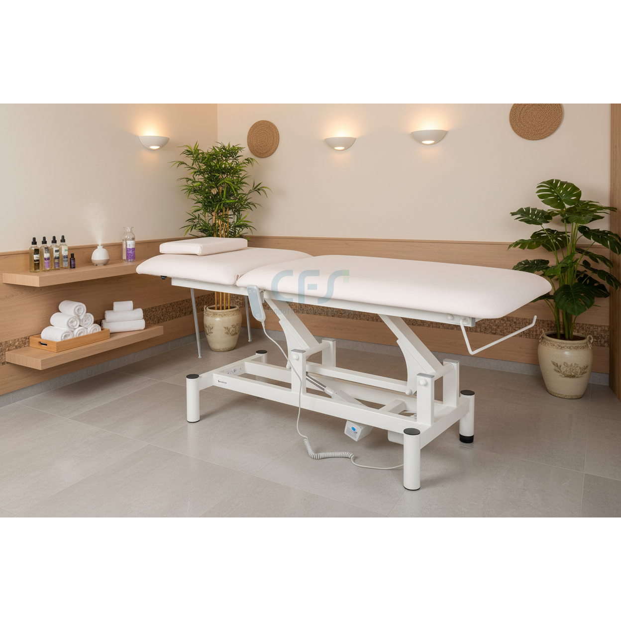 Lettino elettrico ad altezza variabile OPTIMA - Larghezza 68 cm - Bianco