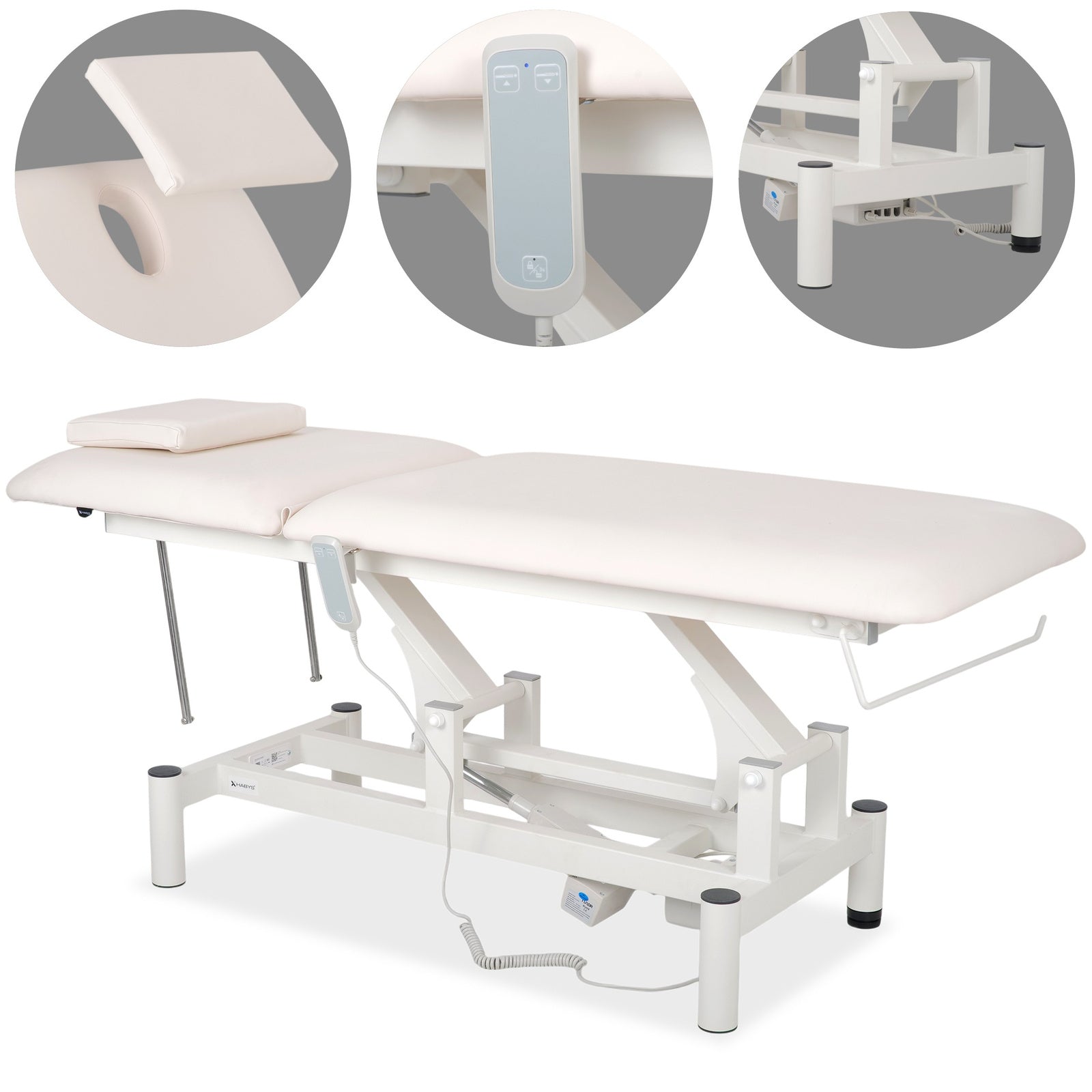Lettino elettrico ad altezza variabile OPTIMA - Larghezza 68 cm - Bianco