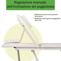 Lettino elettrico ad altezza variabile OPTIMA - Larghezza 68 cm - Bianco