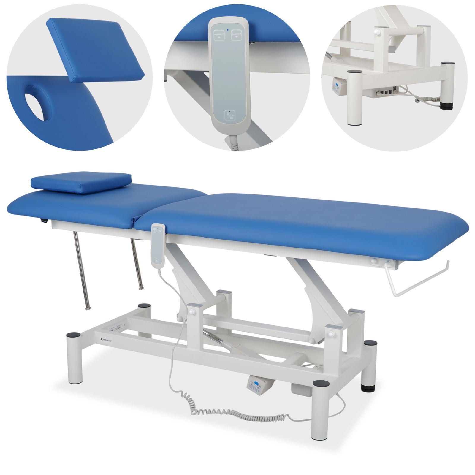 Lettino elettrico ad altezza variabile OPTIMA - Larghezza 68 cm - Blu