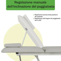 Lettino elettrico ad altezza variabile OPTIMA - Larghezza 68 cm - Grigio