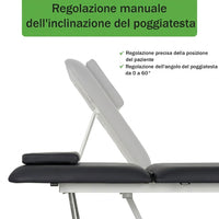 Lettino elettrico ad altezza variabile OPTIMA - Larghezza 68 cm - Nero