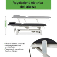 Lettino elettrico ad altezza variabile OPTIMA - Larghezza 68 cm - Nero