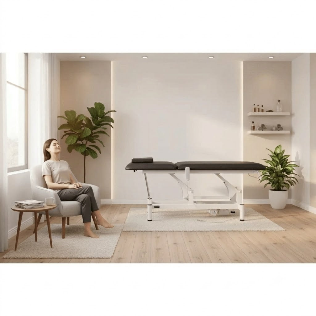 Lettino elettrico ad altezza variabile OPTIMA - Larghezza 68 cm - Nero