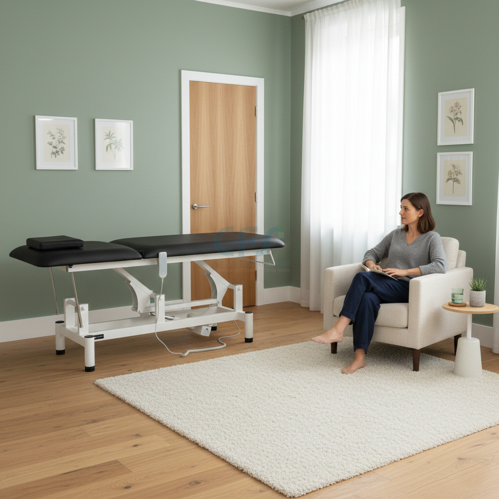 Lettino elettrico ad altezza variabile OPTIMA - Larghezza 68 cm - Nero